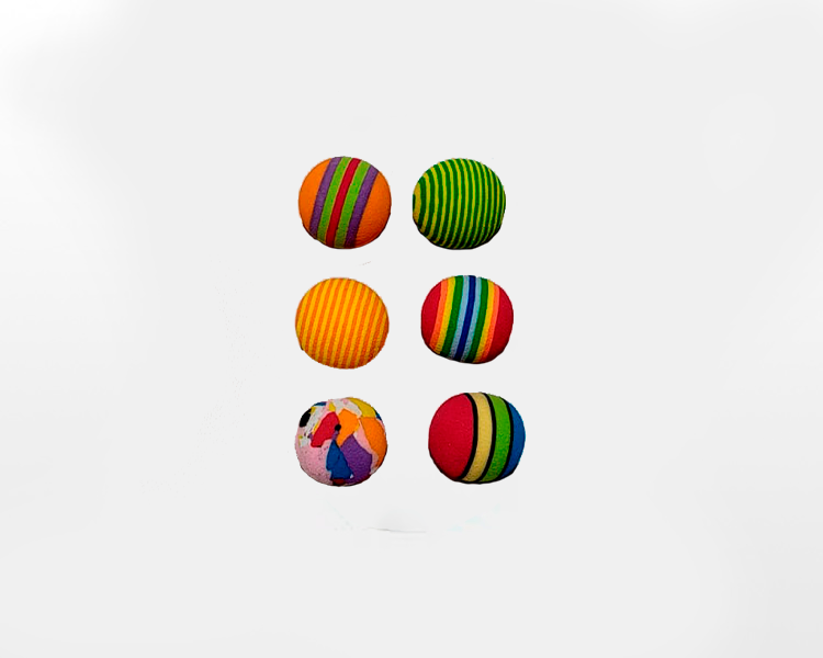 Pelotas multicolor x6 uni